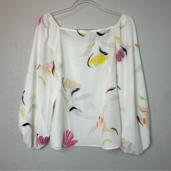 A NEW DAY Floral Squareneck Browse w/Fun Sleeves Size M - Picture 5 of 6